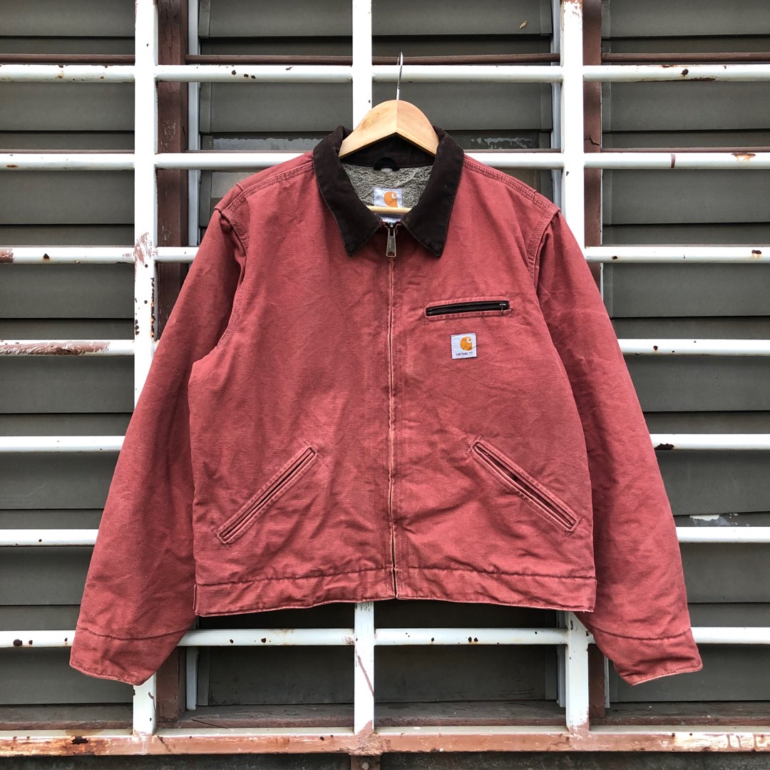 Red carhartt jacket women's sale