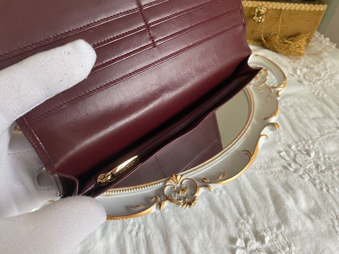 Cartier Vintage Wallet with Certificate Card Genuine Leather Purse