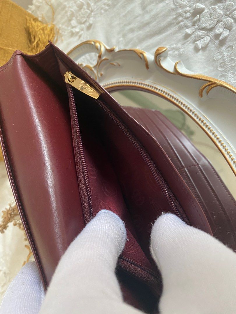 Cartier Vintage Wallet with Certificate Card Genuine Leather Purse