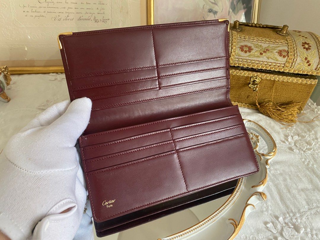 Cartier Vintage Wallet with Certificate Card Genuine Leather Purse