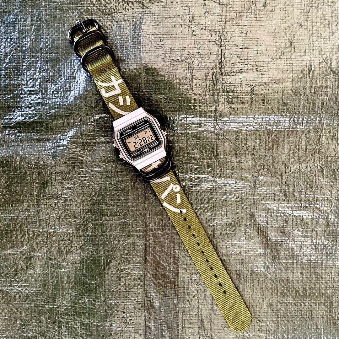 Casio f91w leather 2025 strap