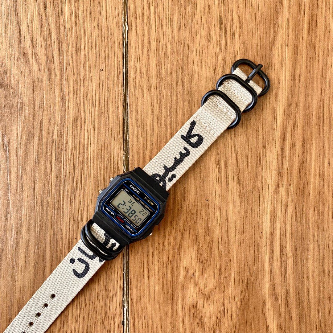 Casio F 91w Watch Original Custom Strap By AIE Handcraft