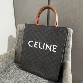 Medium Celine Croque Bag in Triomphe canvas and calfskin in 2023