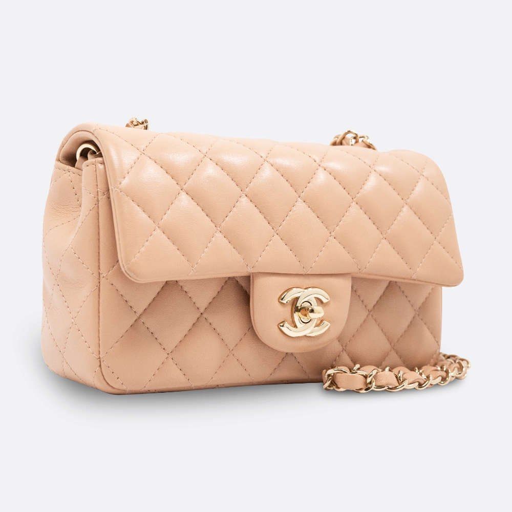 Chanel 22S Mini Rectangular Flap Bag Caramel LGHW (Microchip)
