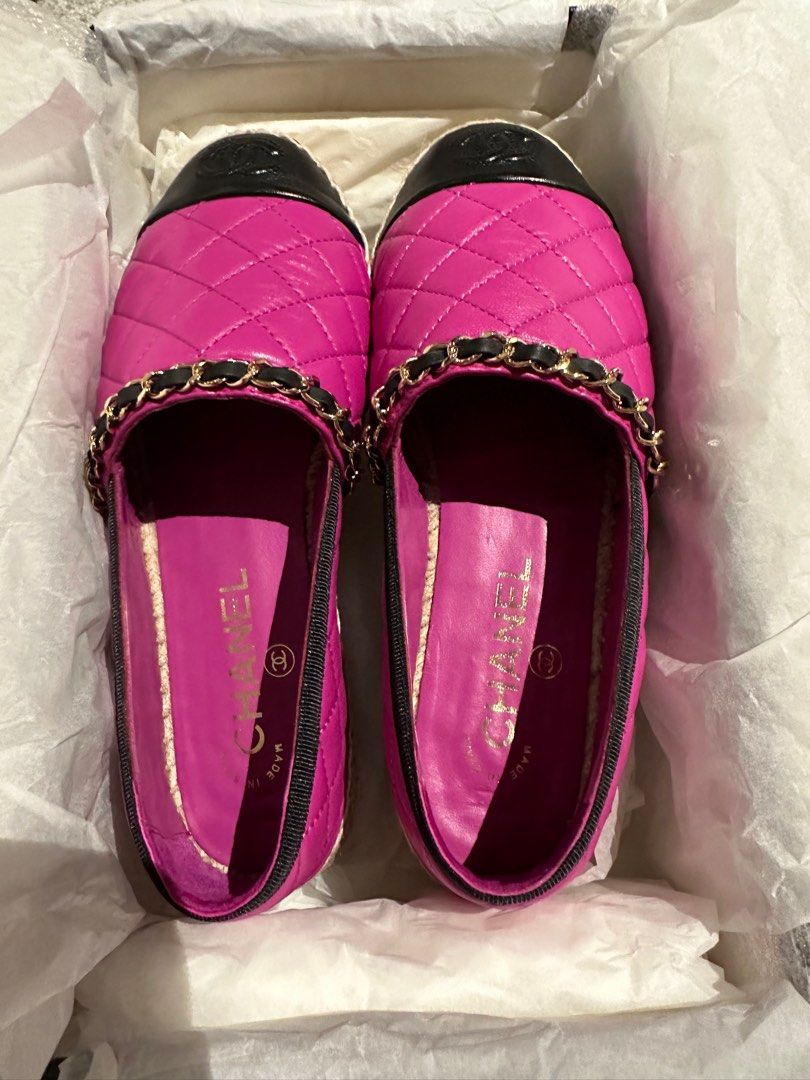 Chanel Pink Quilted Lambskin Espadrilles