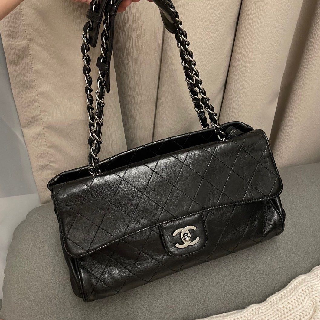 Chanel French Riviera in Beige Quilted Calfskin with Ruthenium