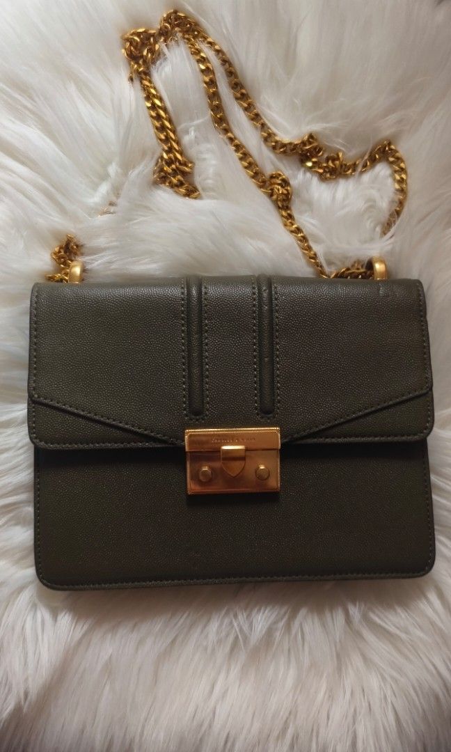 Charles Keith push lock shoulder bag Women s Fashion Bags