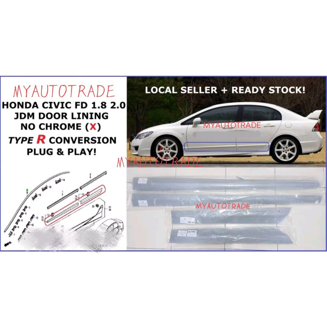 FD2R Type R Door Lining Moulding Trim, Car Accessories, Accessories on
