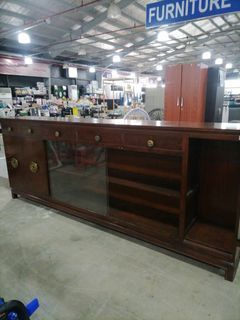 Console Cabinet wooden w/ sliding glass