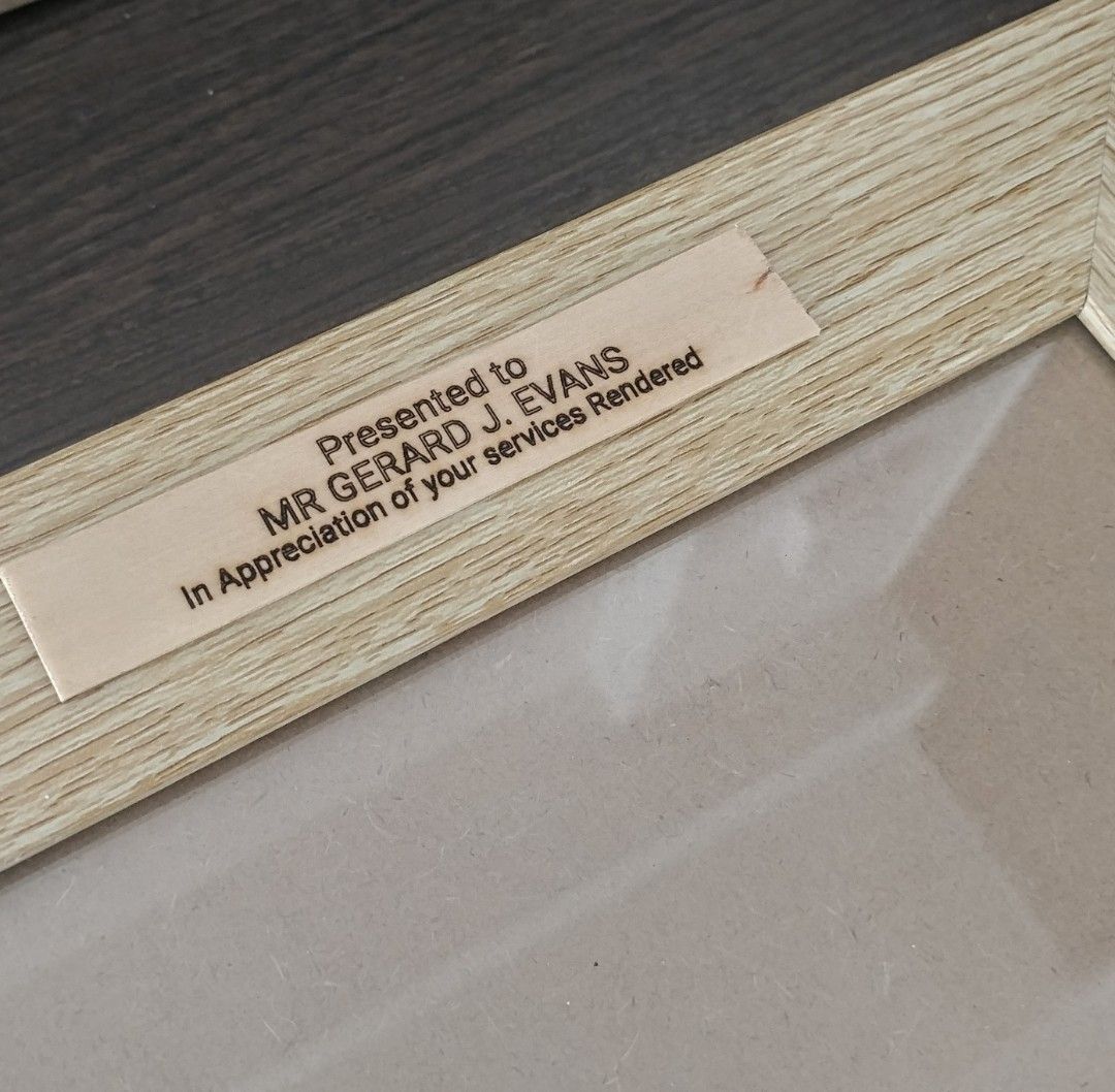 Customised engraving wood name tag. Paste it anywhere., Hobbies & Toys