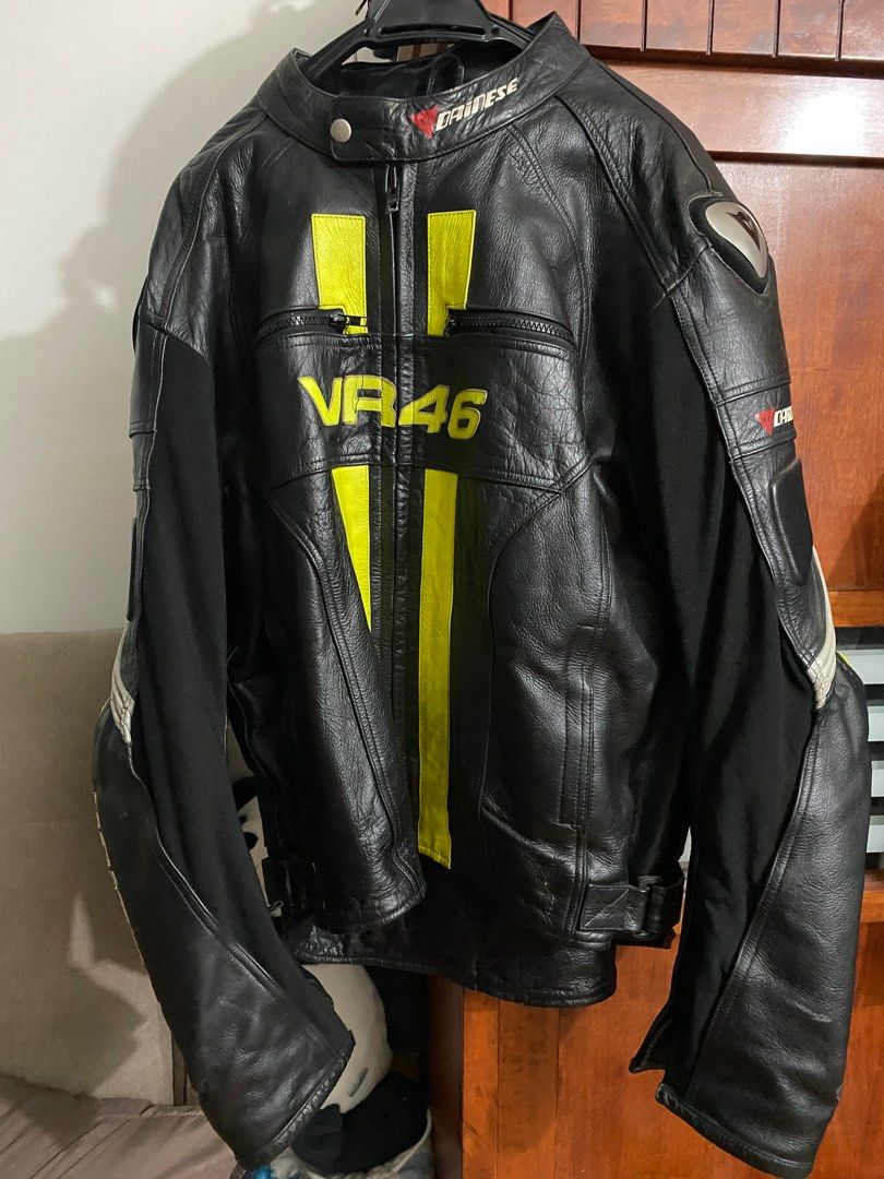 Dainese vr46 leather jacket hot sale