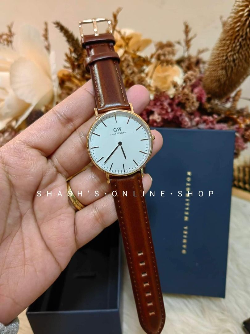Daniel wellington white leather strap hot sale