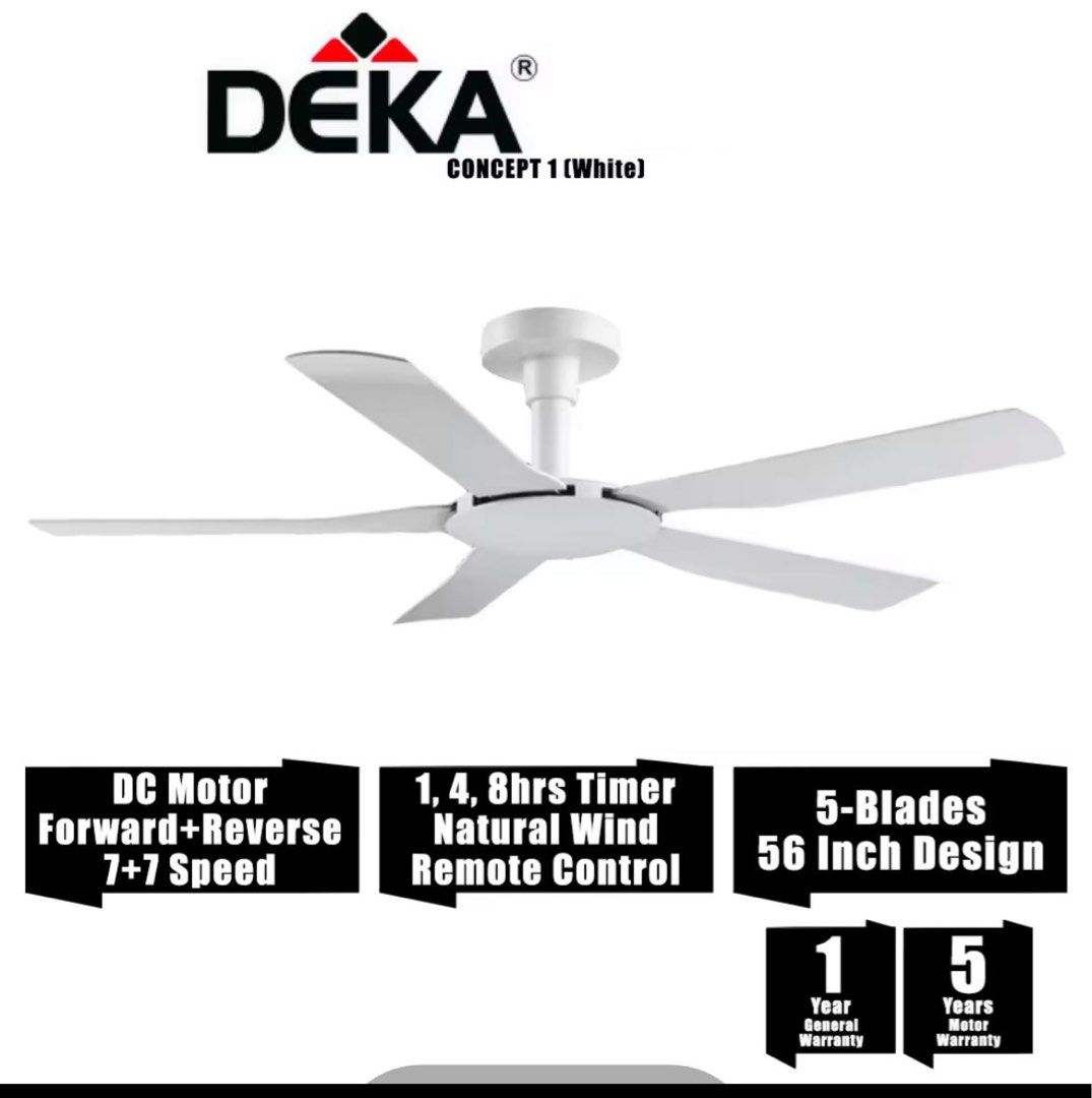 DEKA Ceiling Fan (56Inch) CONCEPT Series 14Speed DC Motor Remote