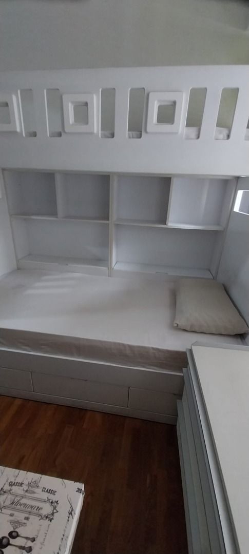 Double Bed With Step-Up Ladder And Plenty Of Storage Space. Very Good  Condition., Furniture & Home Living, Furniture, Bed Frames & Mattresses On  Carousell