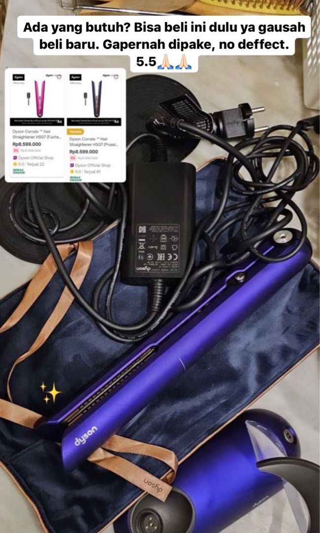 dyson corrale hair straightener hs07 prussian blue/rich copper