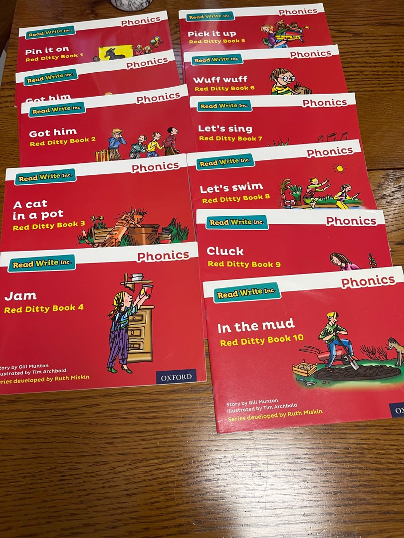 English Phonics RWI Read Write Inc. Red Ditty Book 1 to 10, 興趣及遊戲, 書本