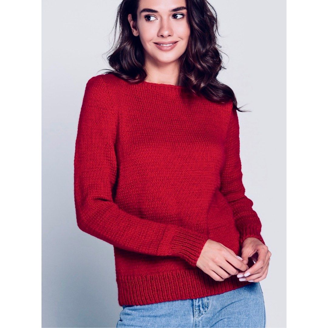 Red pullover top sweater
