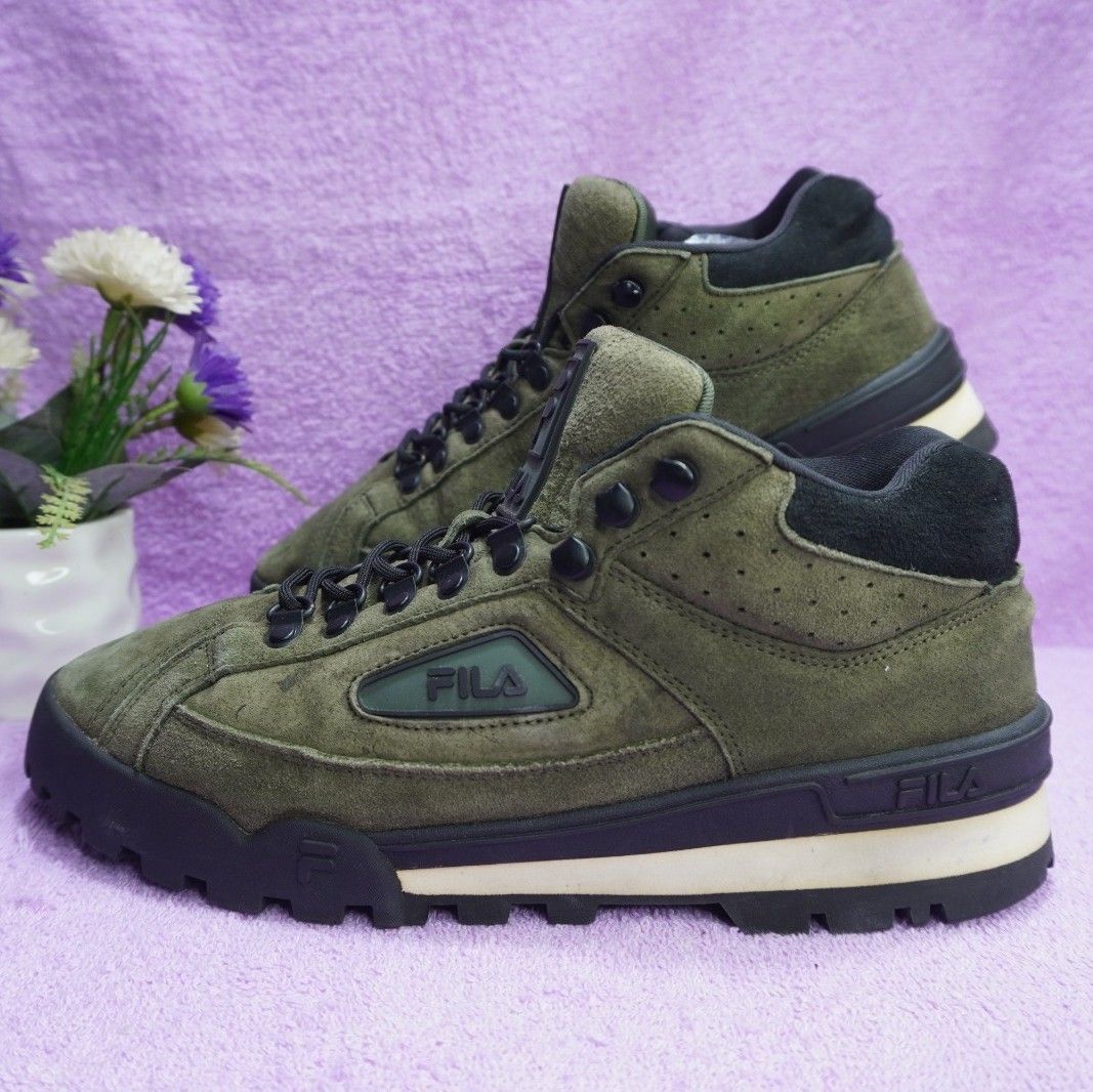 Olive green fila boots sale