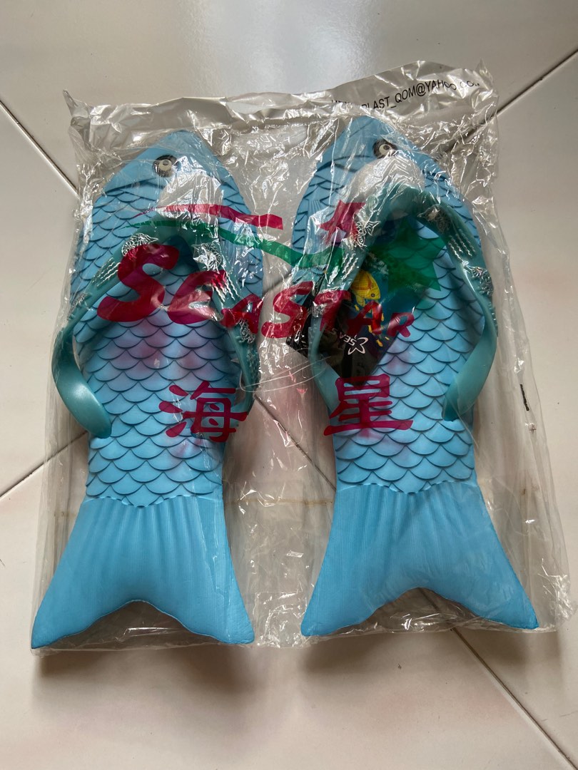Flip flop fish design Women s Fashion Footwear Flipflops and