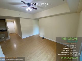 For Rent Two Bedroom Unfurnished in The Grove by Rockwell Pasig Ortigas