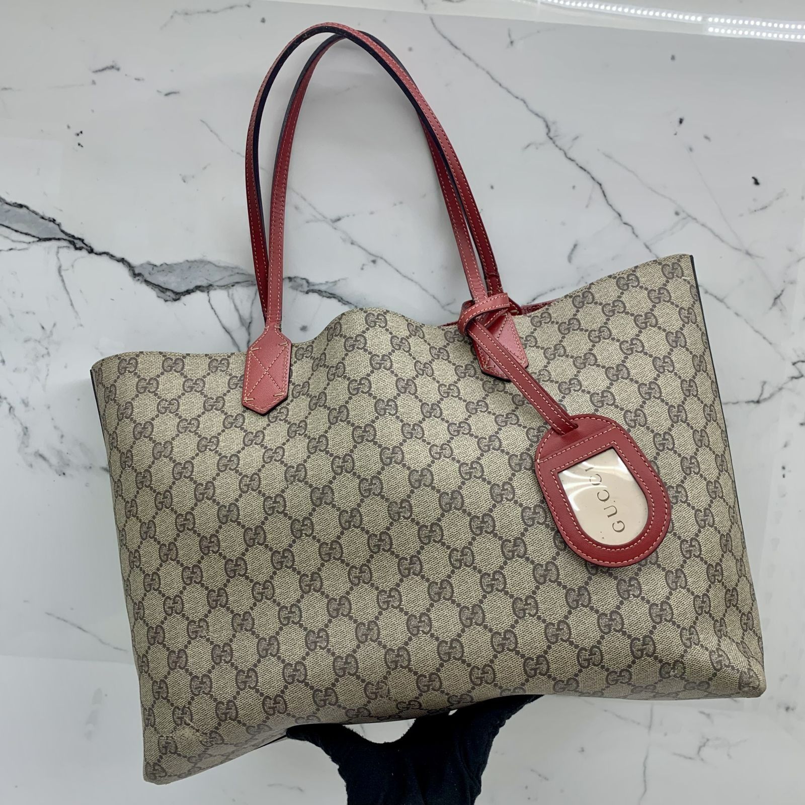Gucci red reversible tote on sale