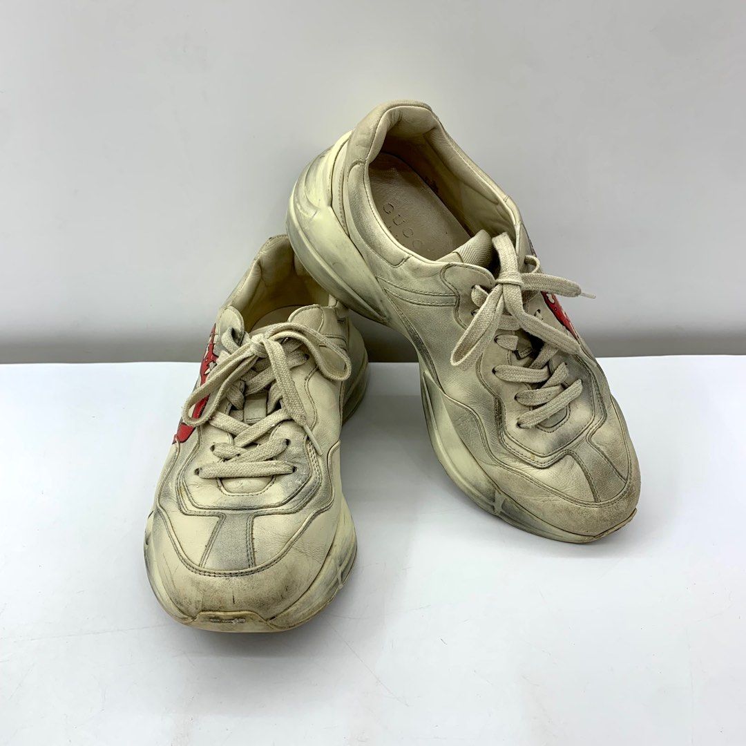 DISCOUNTED GUCCI 552089 RHYTON MOUTH SIZE 8 MENS SNEAKERS SHOES