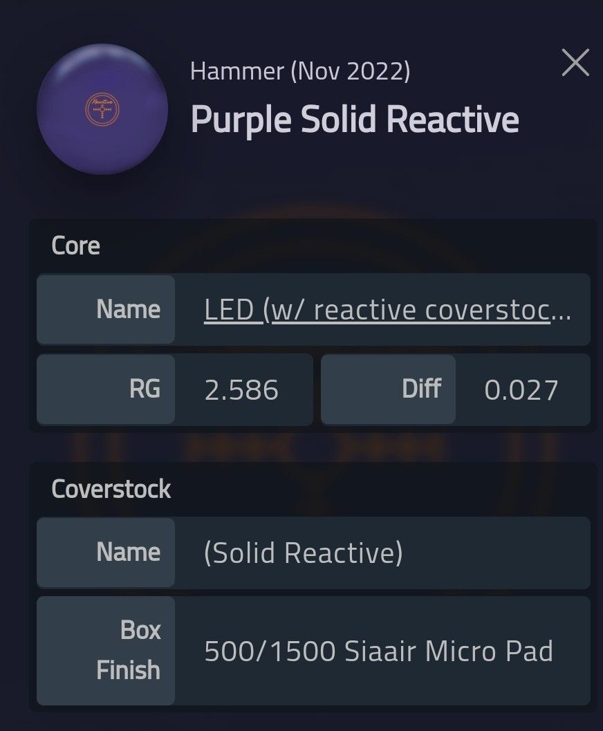 Hammer Purple Reactive Bowling Ball, Sports Equipment, Other Sports