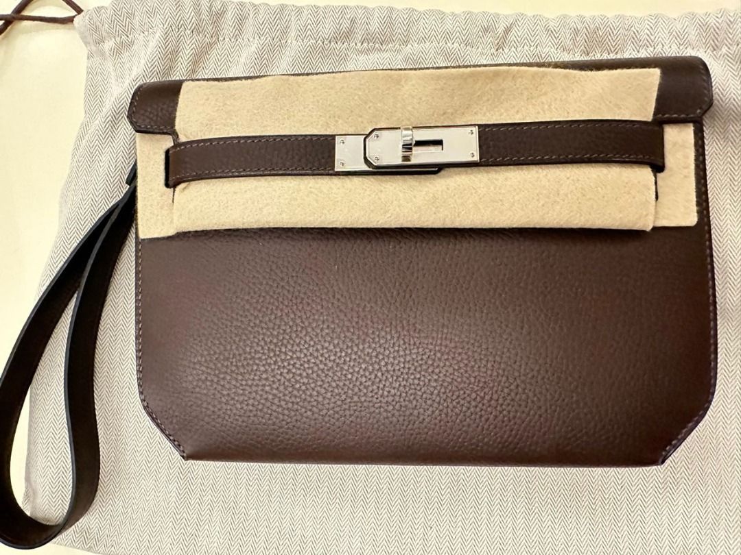 Auth hermes kelly depeches 25 pouch croc, Luxury, Bags & Wallets on  Carousell