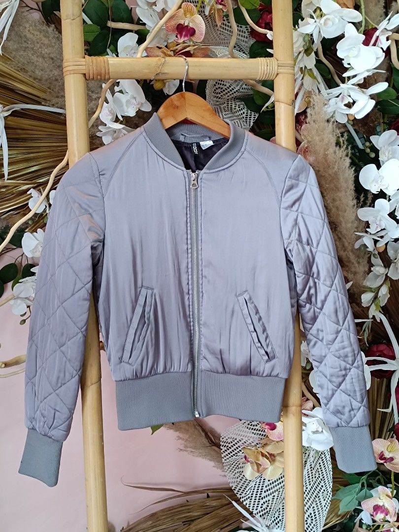 H&m grey bomber jacket Clearance