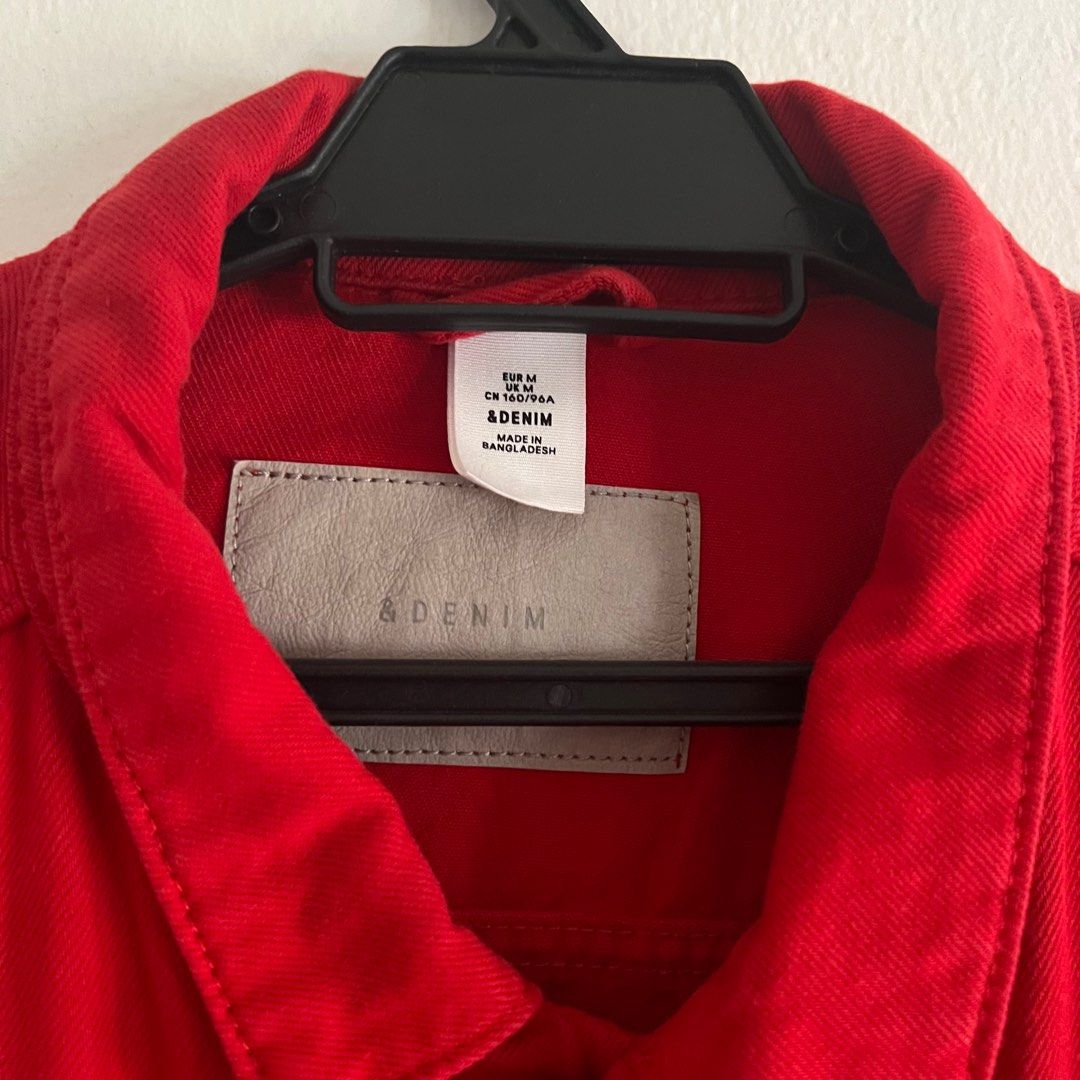 Red denim hot sale jacket h&m