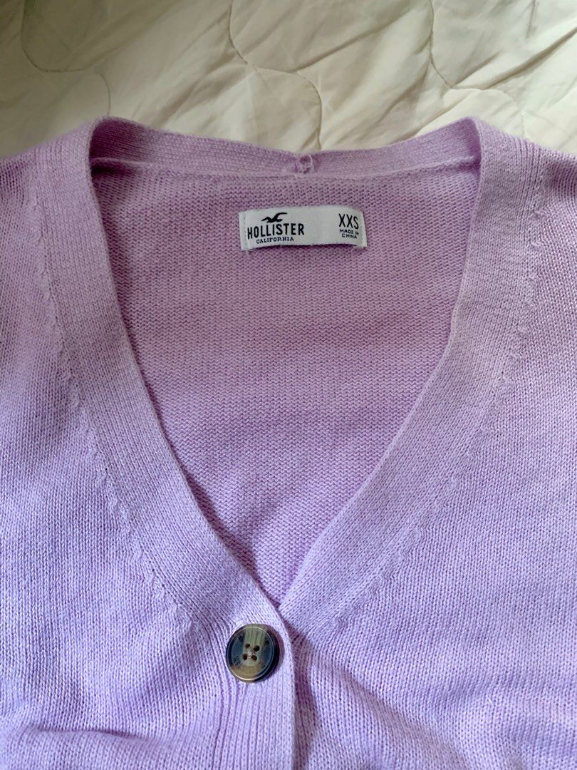 Hollister Button Down Cardigan in Lilac, Women's Fashion, Tops, Longsleeves  on Carousell