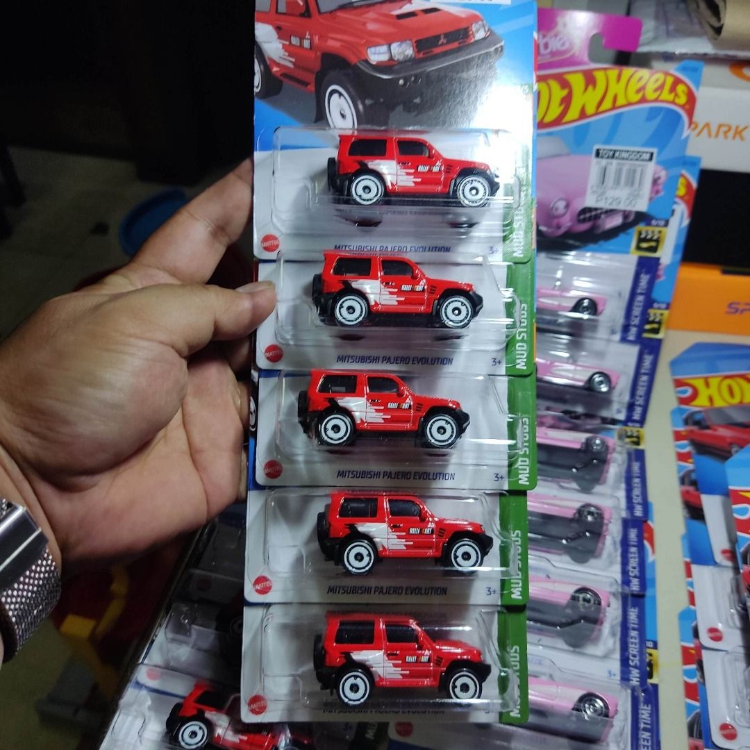 Hotwheels Mitsubishi Pajero Evolution (Category: Vehicle & Diecast Models) located in Davao. Submitted by stealthmasterscollection (Listing ID 1238934140, Image 2). Description: The price is for each car. Payment first via Gcash. Shipping nationwide via JRS. Shipping is shouldered by the buyer..