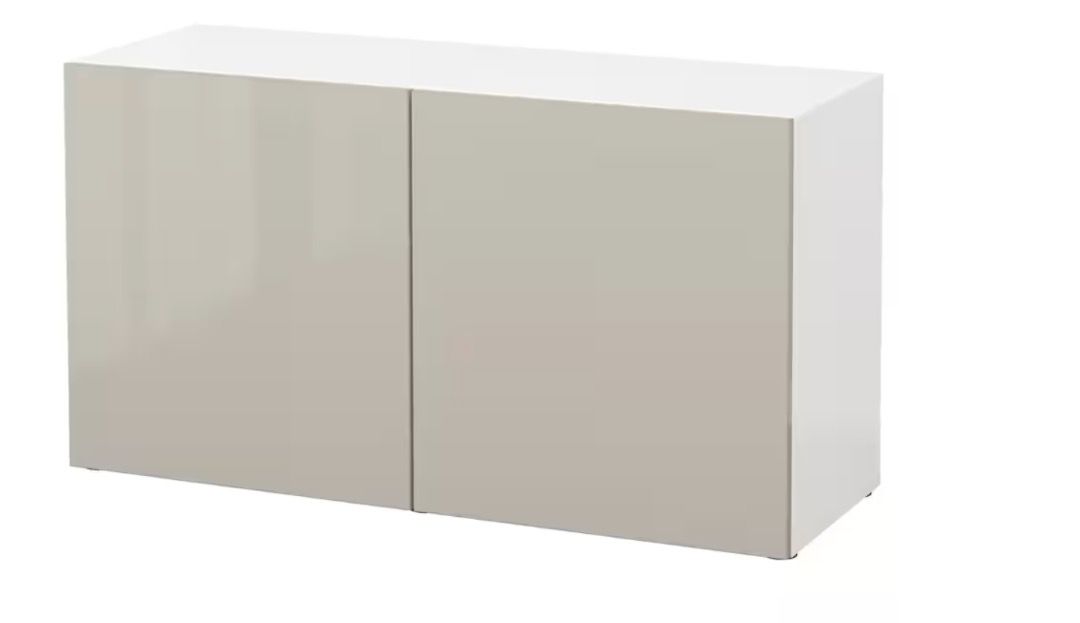 Ikea Besta Shelving Unit with 2 grey doors, Furniture & Home Living