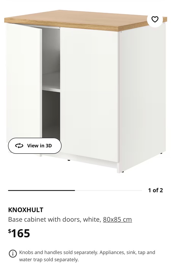 IKEA Kitchen Storage with wooden counter top, Furniture & Home Living
