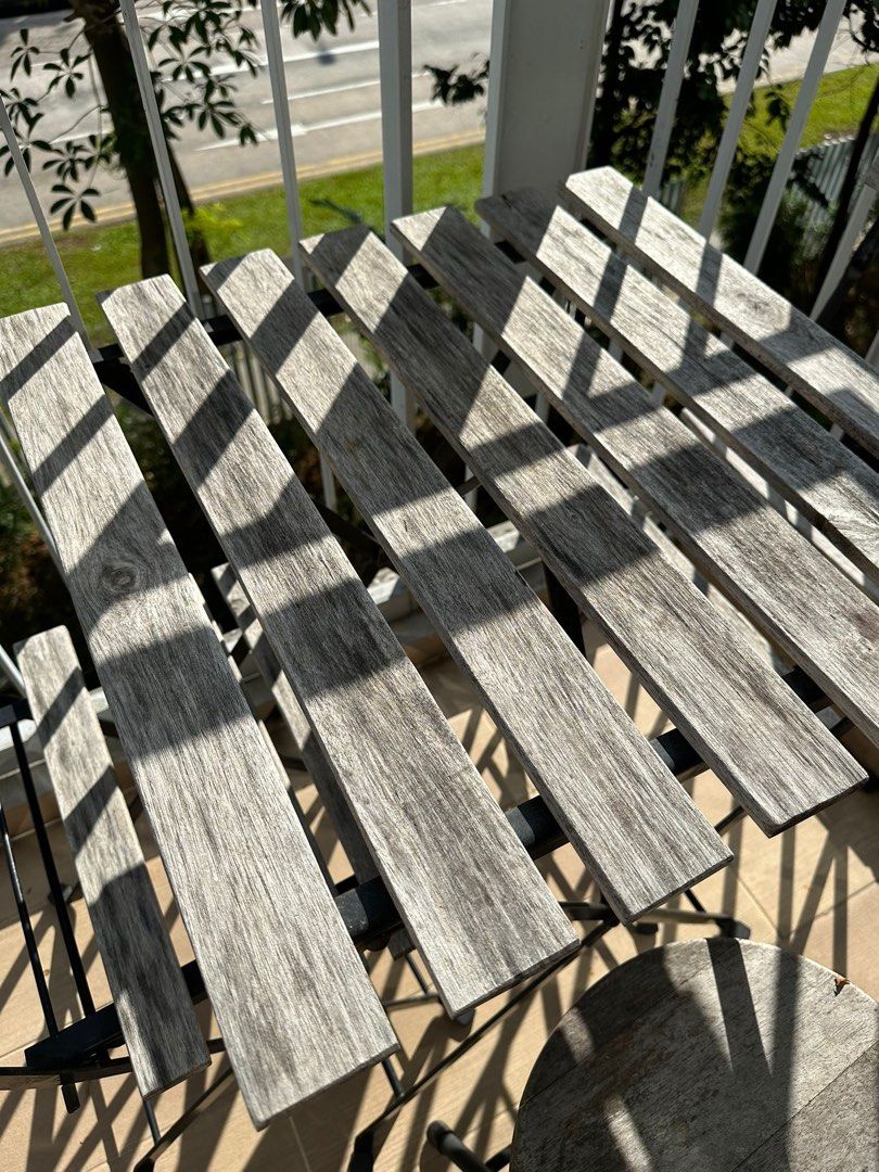 Ikea wooden outdoor set, Furniture & Home Living, Outdoor Furniture on