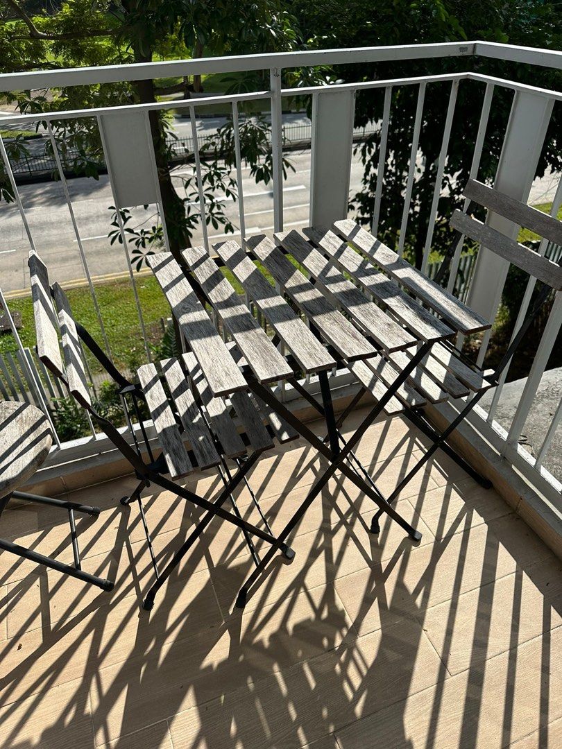 Ikea wooden outdoor set, Furniture & Home Living, Outdoor Furniture on