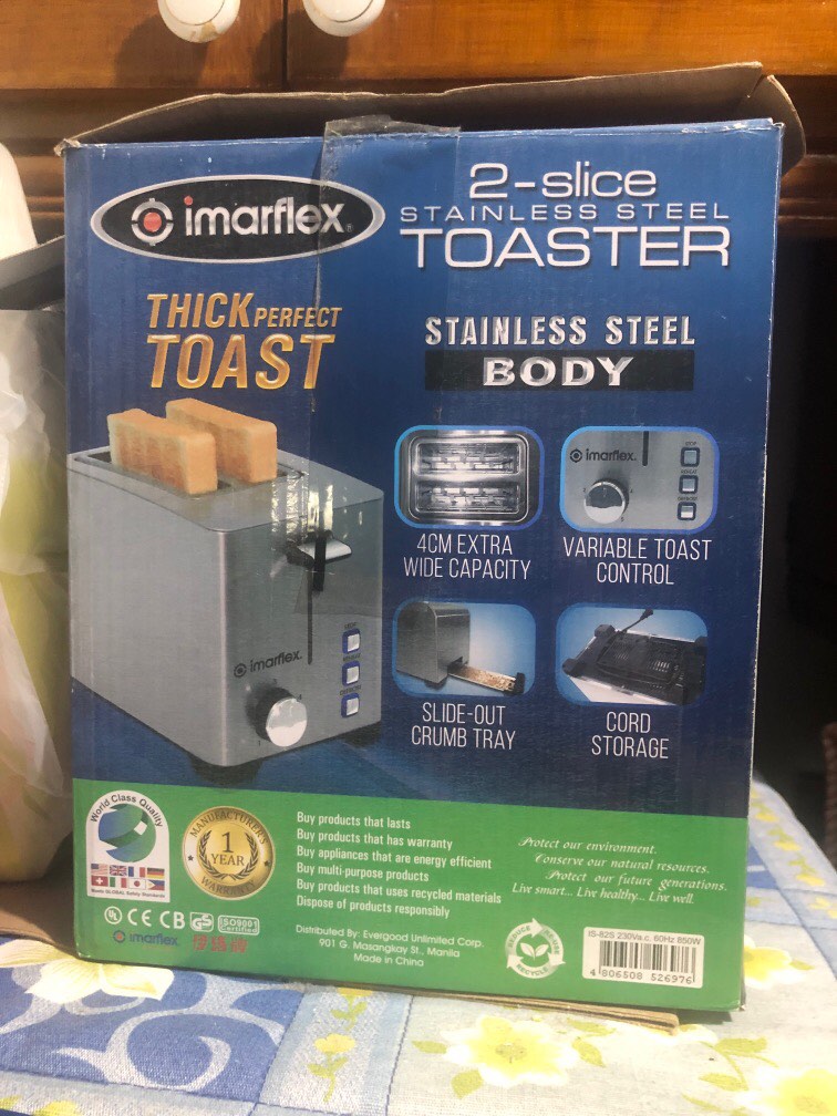 IMARFLEX STAINLESS STEEL TOASTER, TV & Home Appliances, Kitchen
