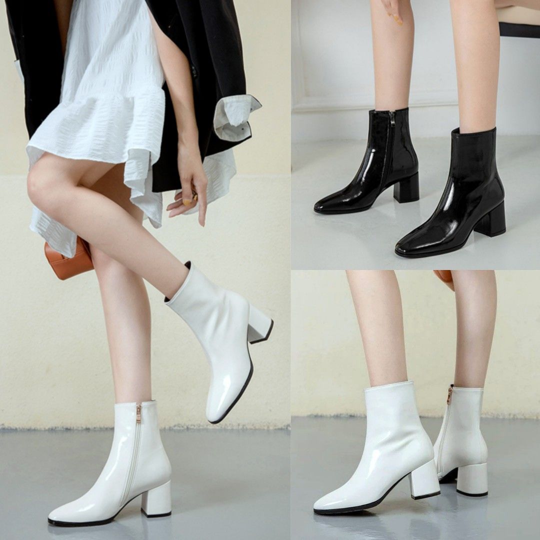 White leather womens boots store