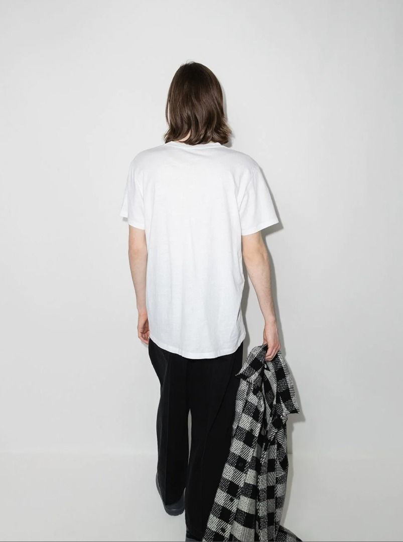 Isabel Marant Zafferh White Black Logo Print T shirt Men s Fashion Tops Sets Tshirts Polo Shirts on Carousell