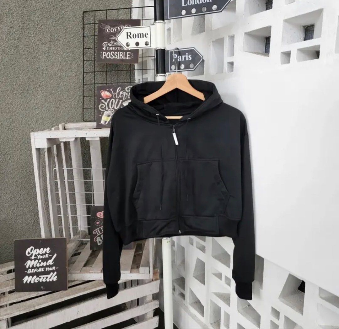 Jaket discount hoodie crop