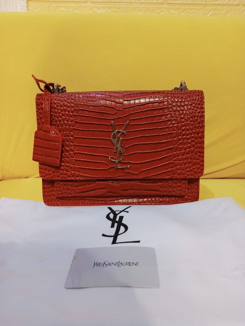 Japan Preloved YSL Crocskin (Category: Luxury Bags & Wallets) located in Cebu City. Submitted by day.98 (Listing ID 1238970000, Image 2). Description: selected from japan surplus crocskin leather meduim size coded woth dusy bag no flaws.