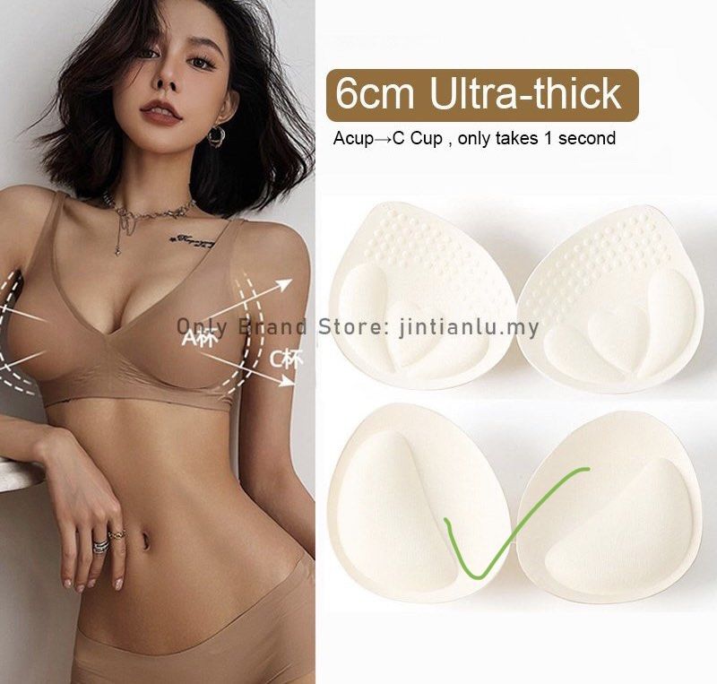Japan SUJI 6cm pads】women outer expansion chest pad.small chest/flat chest/A  cup special thickened bra pad.Latex cotton pad, latex bra replacement pad,  Women's Fashion, New Undergarments & Loungewear on Carousell