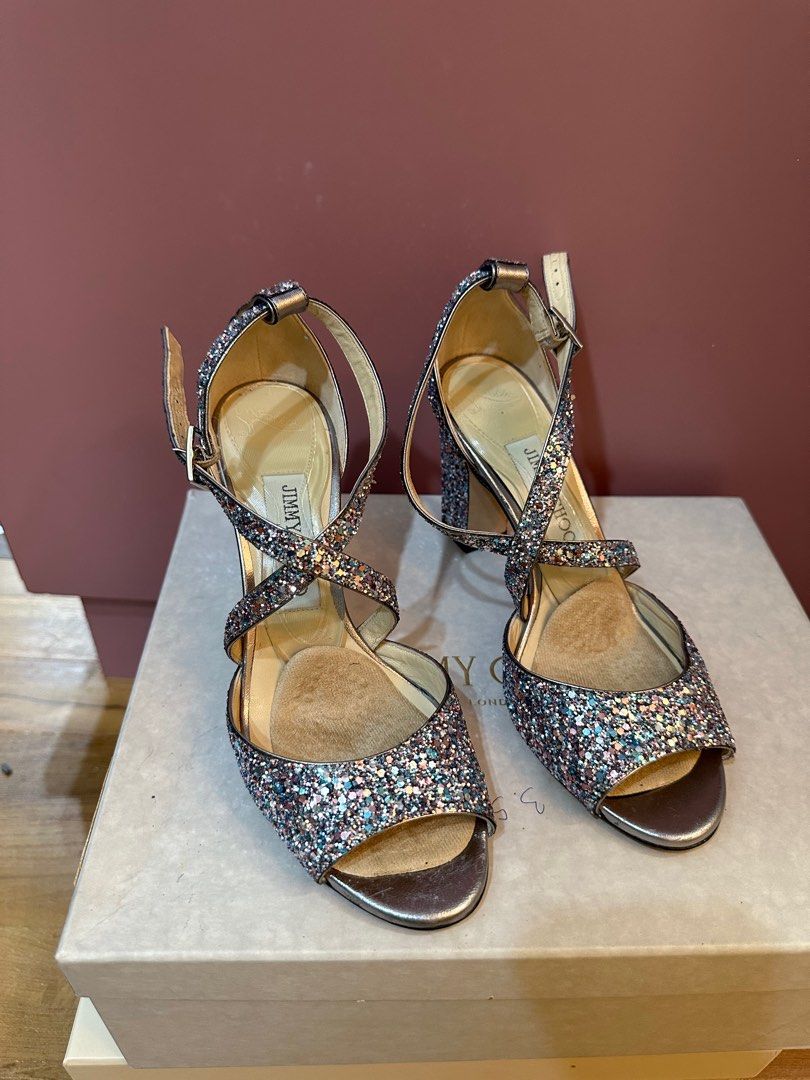 Jimmy Choo Silver Multi Carrie Glitter
