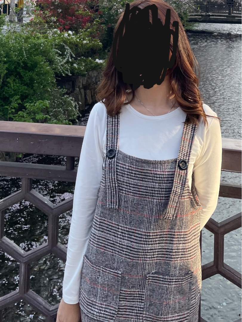 Jumpsuit Rok Kotak kotak, Fesyen Wanita, Pakaian Wanita, Jumpsuits di