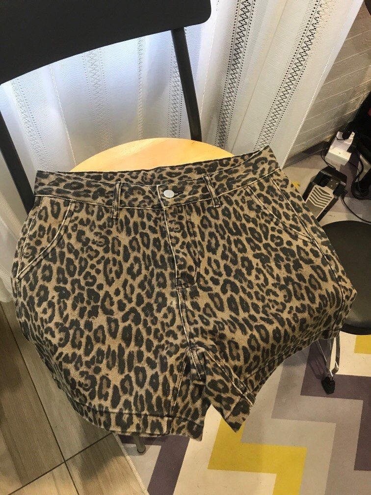 Leopard print short jeans Women s Fashion Bottoms Shorts on