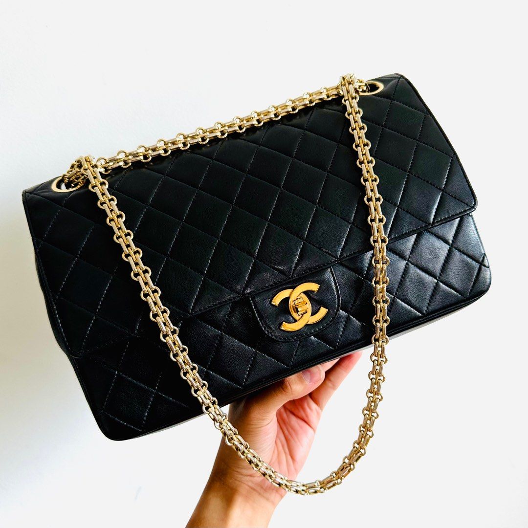 Vintage Chanel Double Flap GHW CC Mademoiselle Chain Black Bag Authentic,  Luxury, Bags & Wallets on Carousell