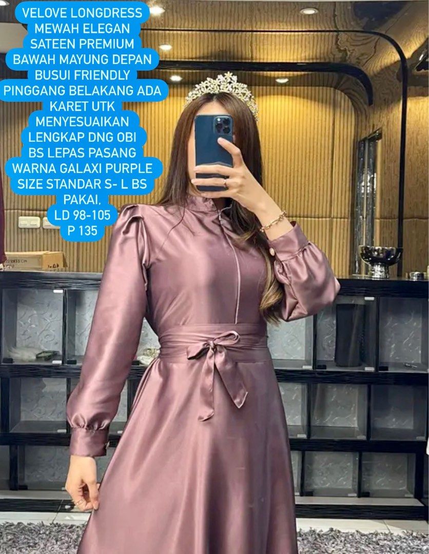 Long dress satin polos store