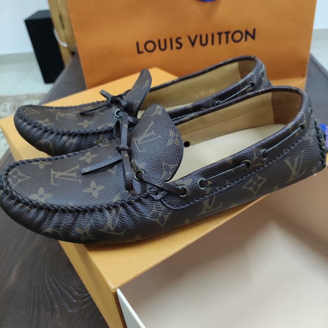 Louis Vuitton, Shoes, Louis Vuitton Mens Monogram Arizona Car Shoe Moccasin  Loafers 38 Macassar