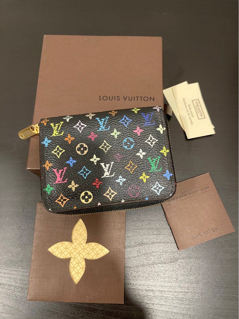 Louis Vuitton Multicolor Monogram Zippy Wallet Black