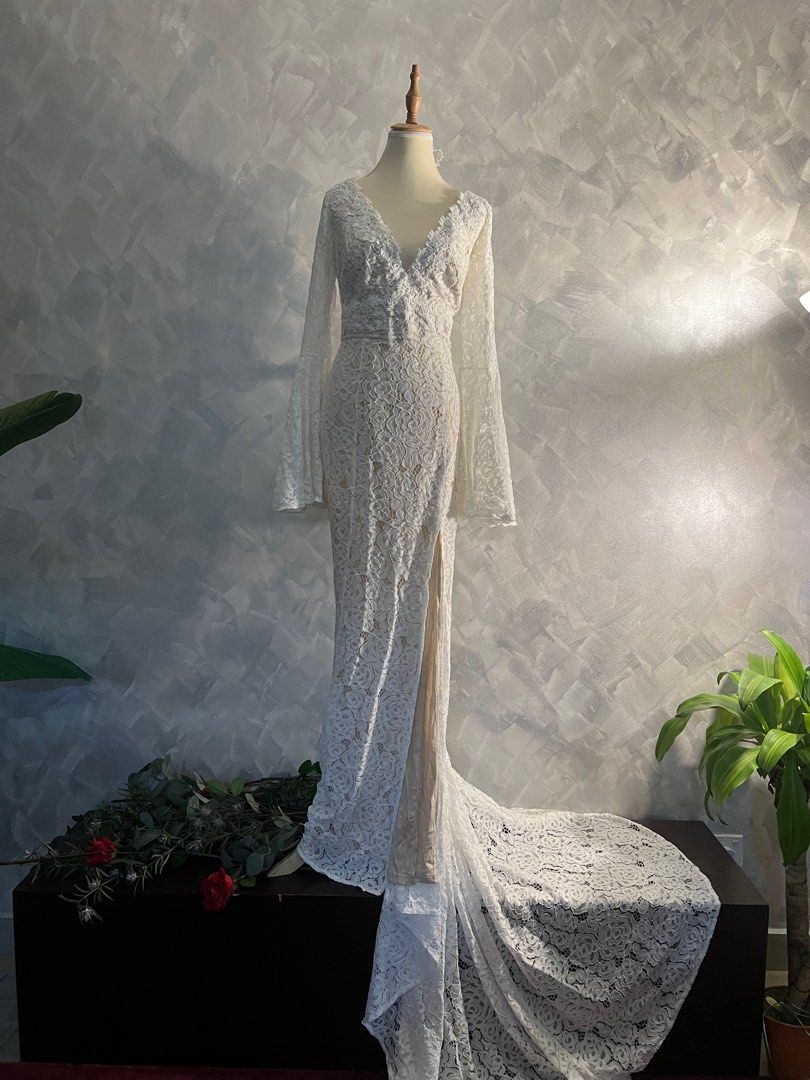 Lulus long sleeve wedding dress sales